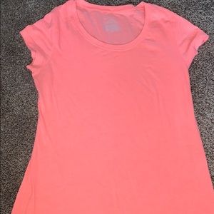 Coral shirt worn once under a sweater